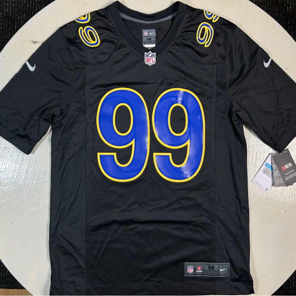 Nike Men's Black Jersey with Blue and Yellow Accents